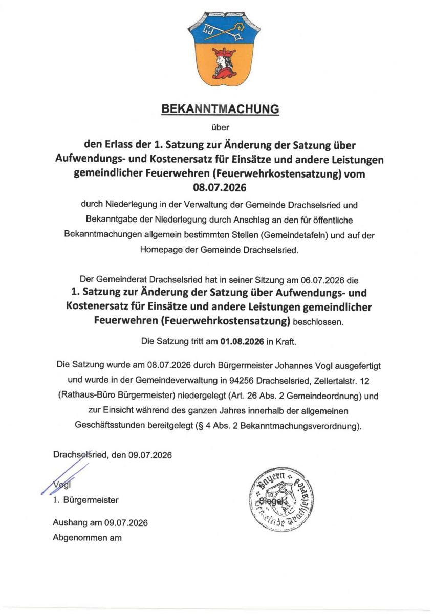 Bekanntmachung &uuml;ber den Erlass der 1_ Satzung zur &Auml;nderung &uuml;ber Aufwendungs- und Kostenersatz f&uuml;r Eins&auml;tze und andere Leistungen gemeindlicher Feuerwehren_08_07_2026.jpg